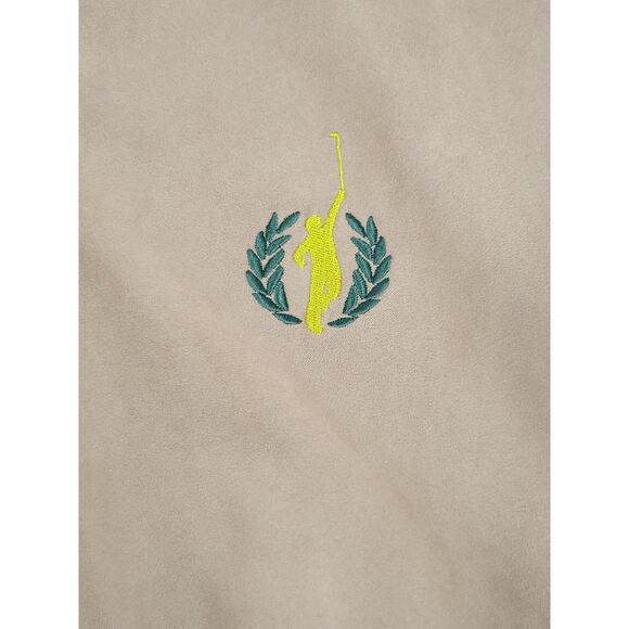 Zero‎ Restriction Golf Outer Wear Mens XL Microsuede Brown Tan Embroidered Vest - Picture 3 of 9